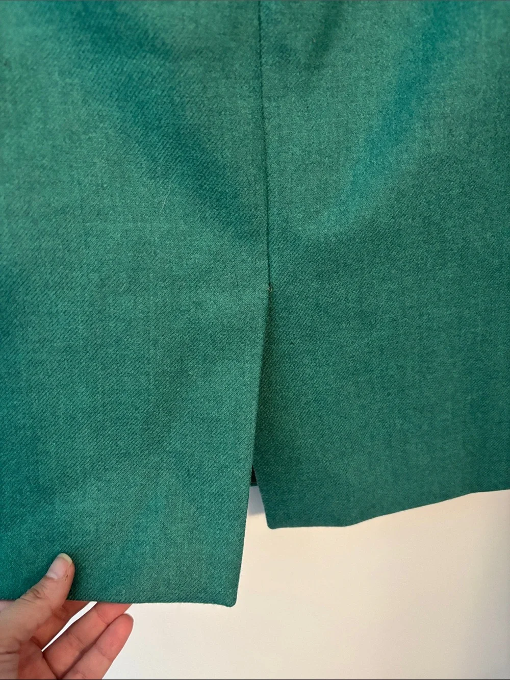 J. Crew 100% Wool Women's Green No. 2 Pencil Skirt Size 8